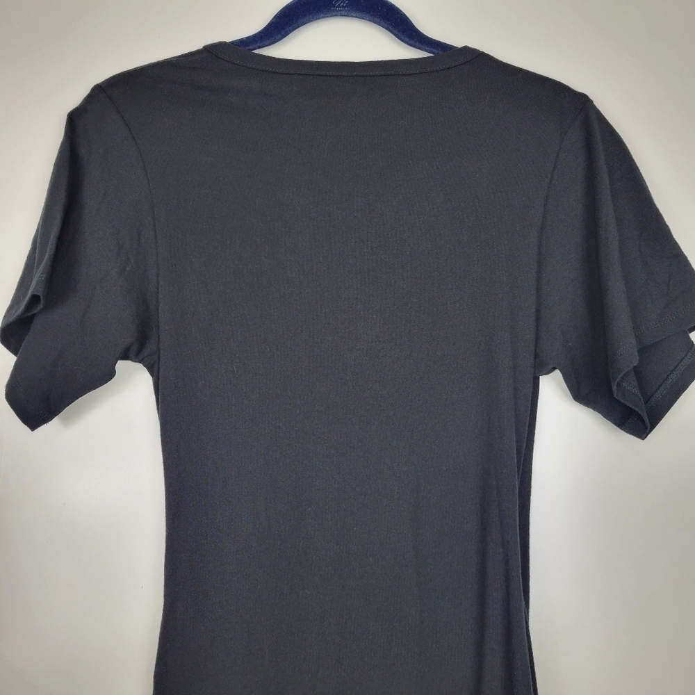 NWT IRO Black Wrap-Over Lemica Midi Dress Short Sleeve Size Medium - Picture 8 of 14
